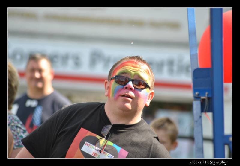 Patrick Bracken, Cofounder of Wicklow Pride, in 2014 at the event in Arklow